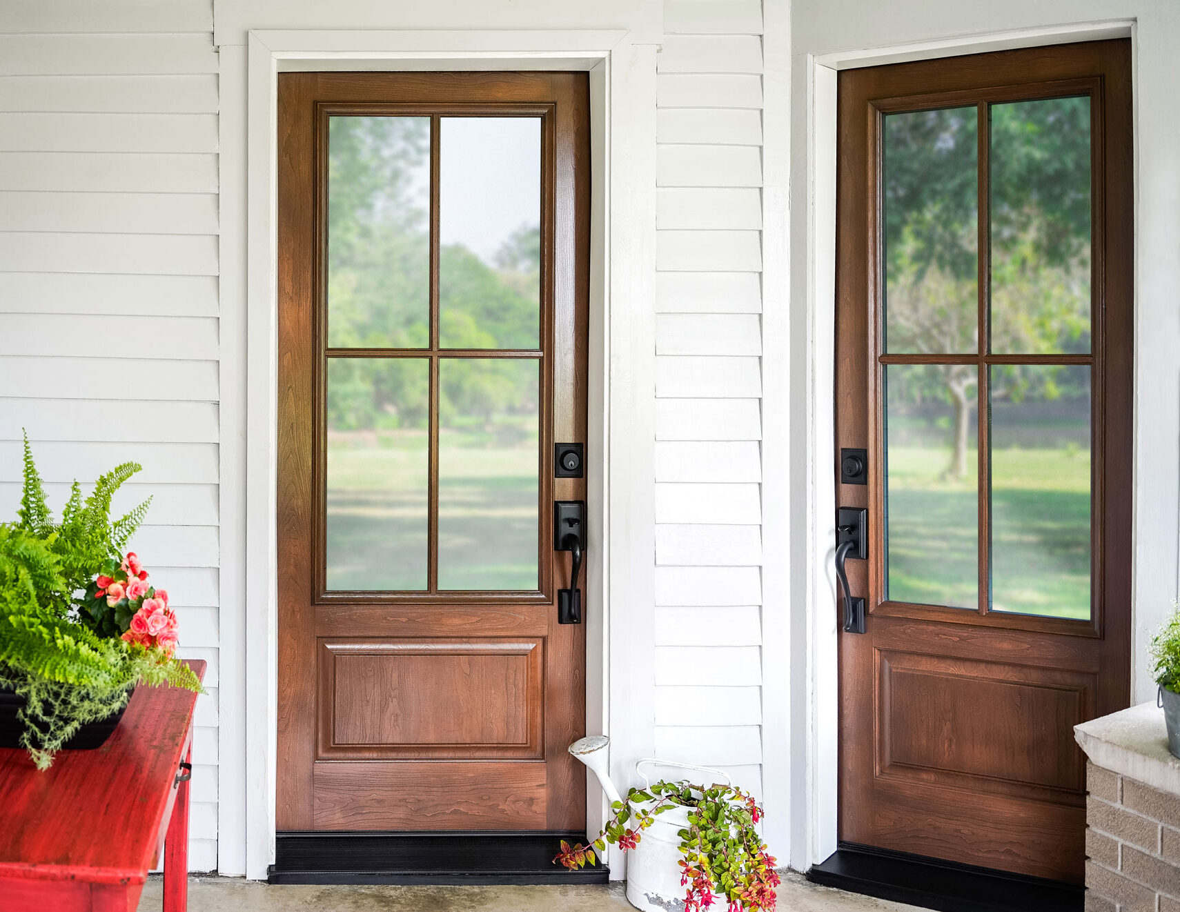 Signet® Cherry 440-1P Entry Doors in Nutmeg with Simulated Divided Lites