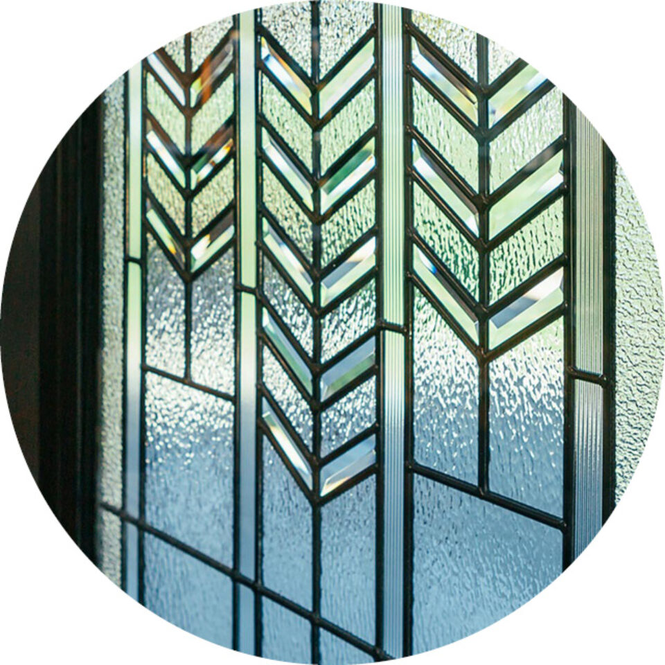 Small circle selector image showing ProVia® Tacoma decorative glass for entry doors or windows