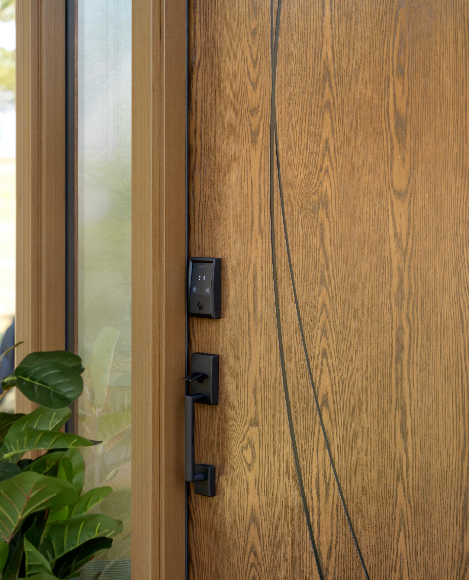 Ascent™ White Oak 001-INS2C Inscribed Entry Door in Almond