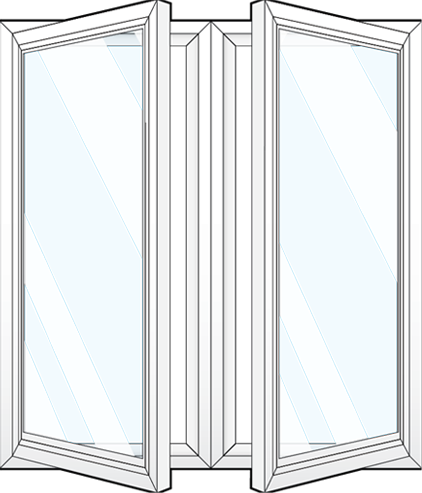 Line art illustration of a ProVia® casement window