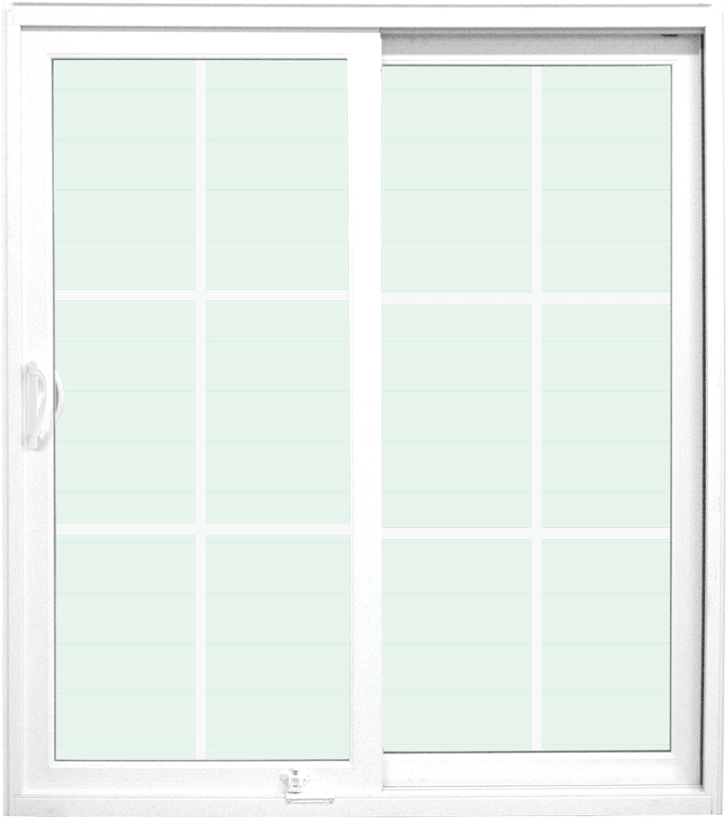 Isolated image of a ProVia® patio door with cottage grids