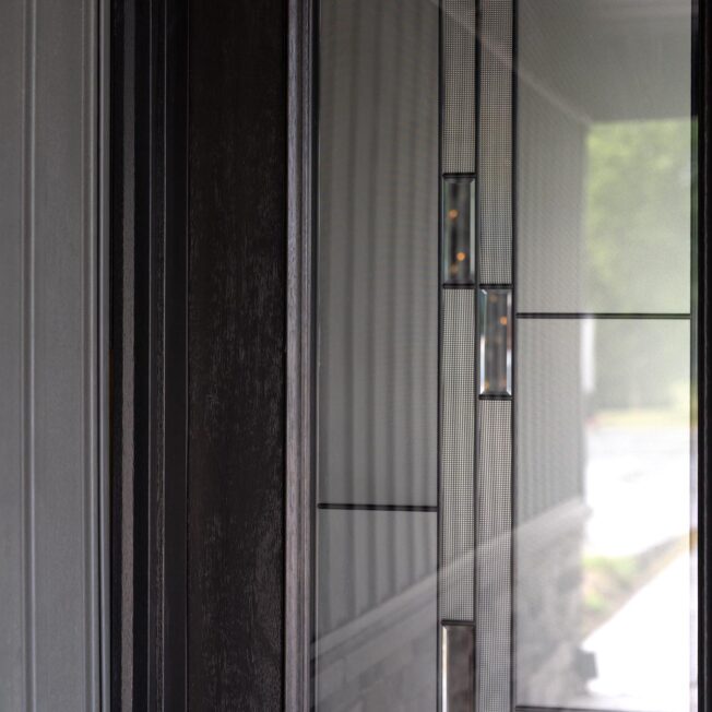 Genesis Decorative Glass on ProVia® Signet® Mahogany 460 French Doors with Ebony stain