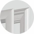 Detailed photograph of door hardware for a ProVia prehung exterior door