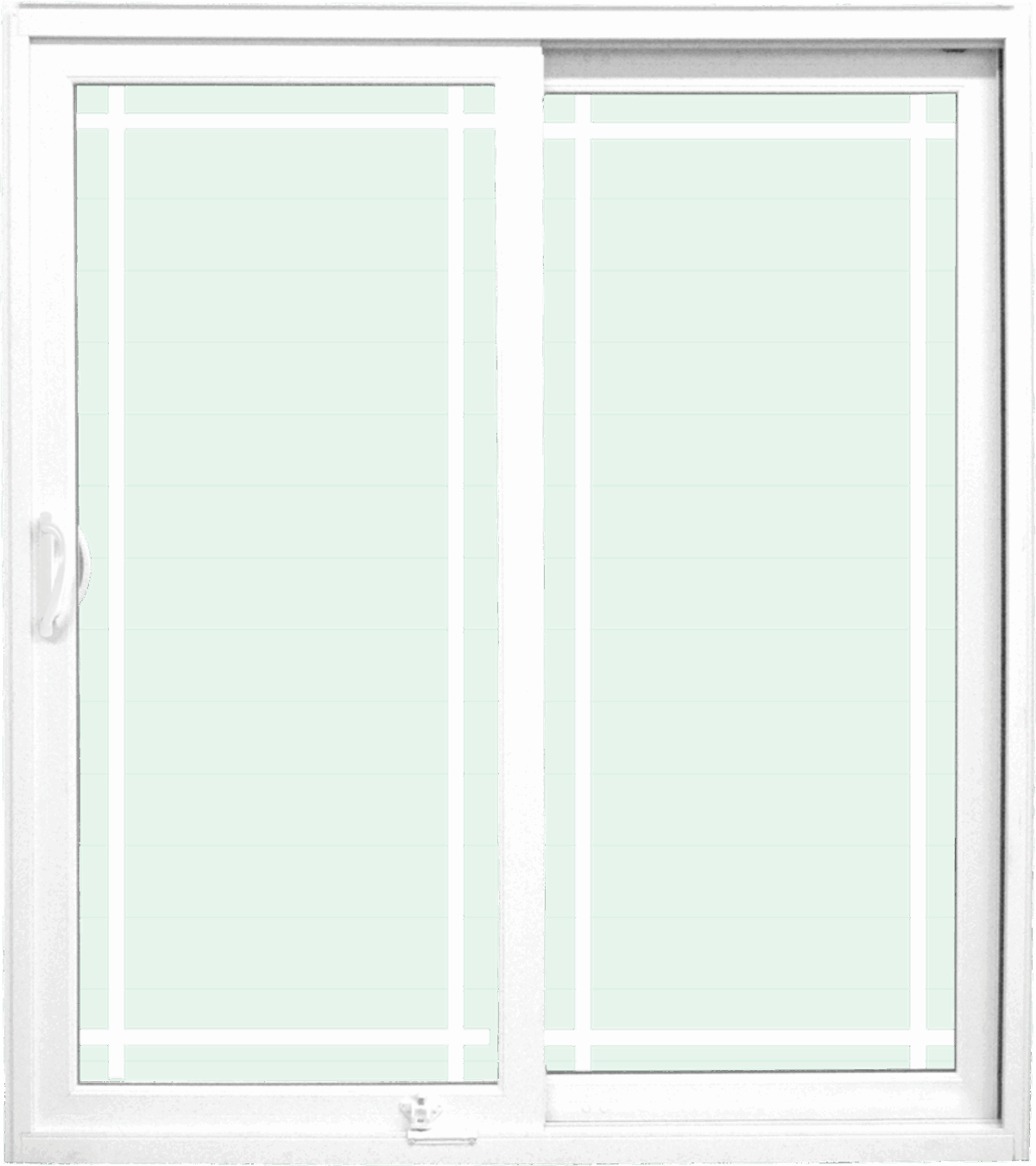 Isolated image of a ProVia® patio door with prairie grids