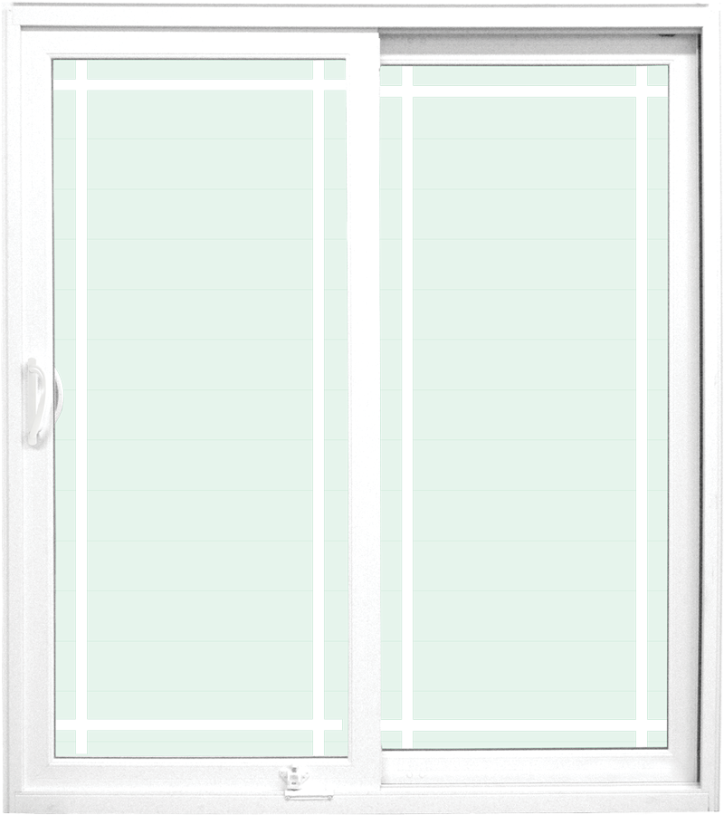 Isolated image of a ProVia® patio door with prairie grids