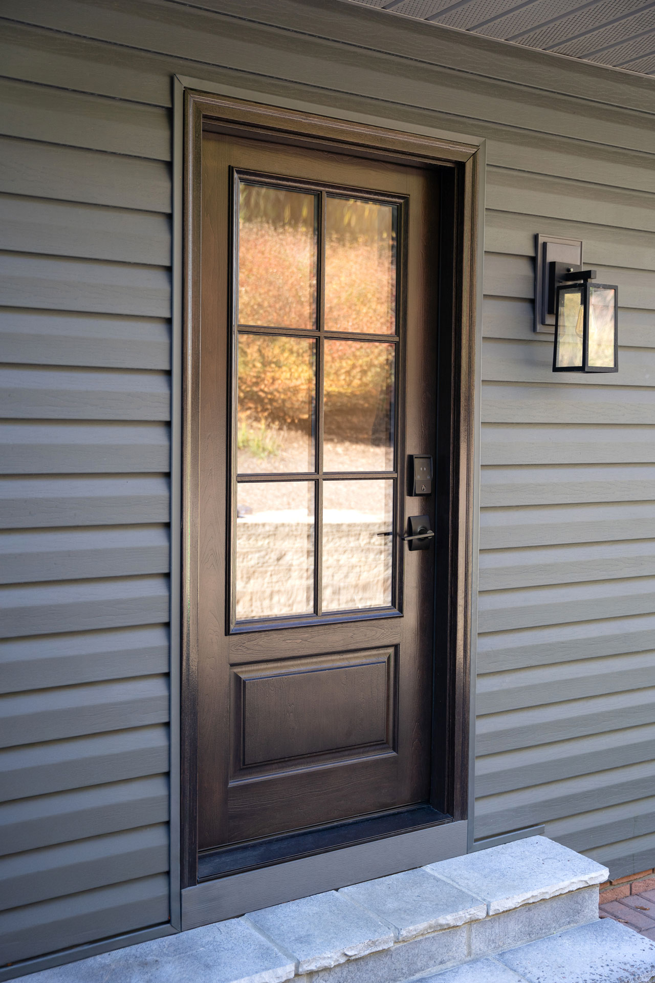 Signet® Cherry 440-1P Entry Door in Coffee Bean with Simulated Divided Lites