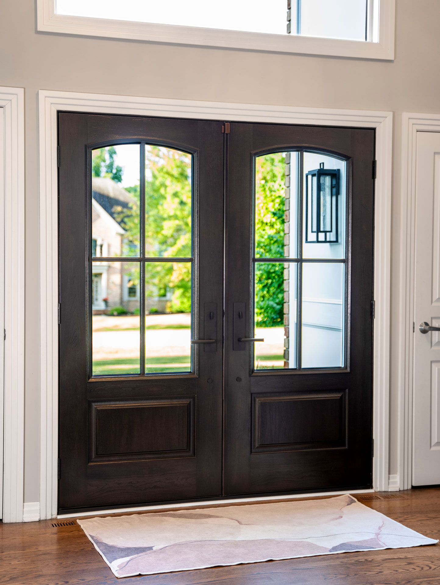 Signet® Cherry 449 French Doors in Hazelnut with Simulated Divided Lites