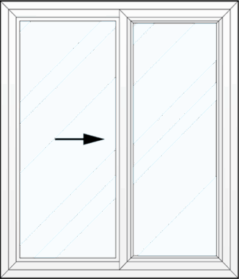 Line art illustration of a ProVia® single slider window