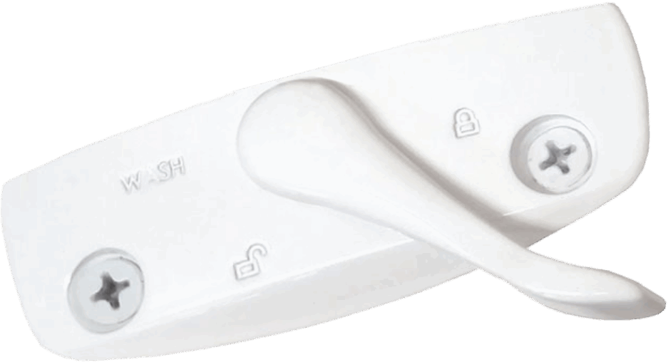 White window hardware for ProVia® Endure™ double hung windows, single hung windows, slider windows, and single slider windows