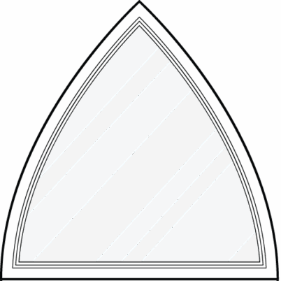 Line art of a ProVia® cathedral shaped architectural window