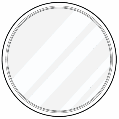 Line art of a ProVia® round or circle shaped window