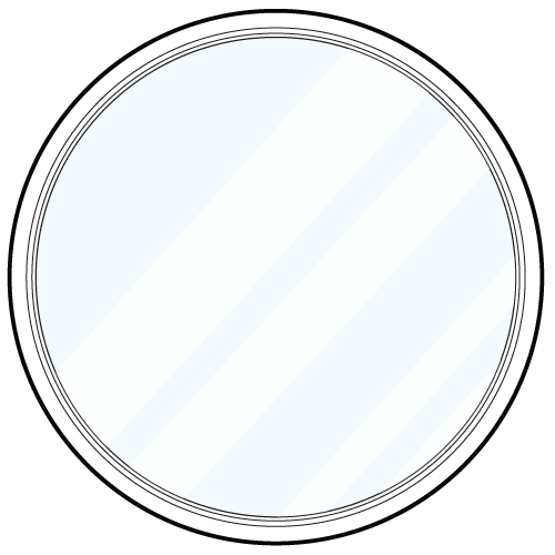 Line art of a ProVia® round or circle shaped window