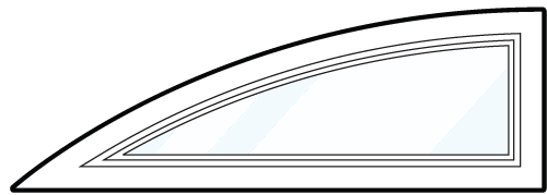 Line art of a ProVia® eyebrow shaped window