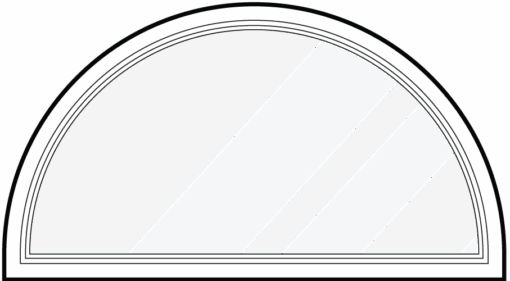 Line art of a ProVia® half circle shaped window