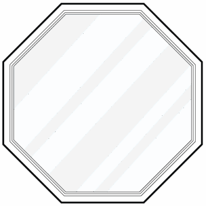 Line art of a ProVia® octagon shaped window