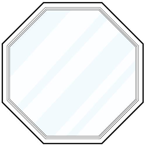 Line art of a ProVia® octagon shaped window