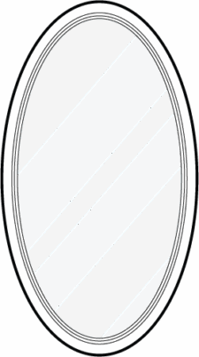 Line art of a ProVia® oval shaped window