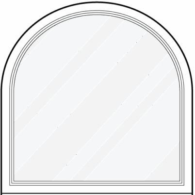 Line art of arch windows, full eyebrow shape