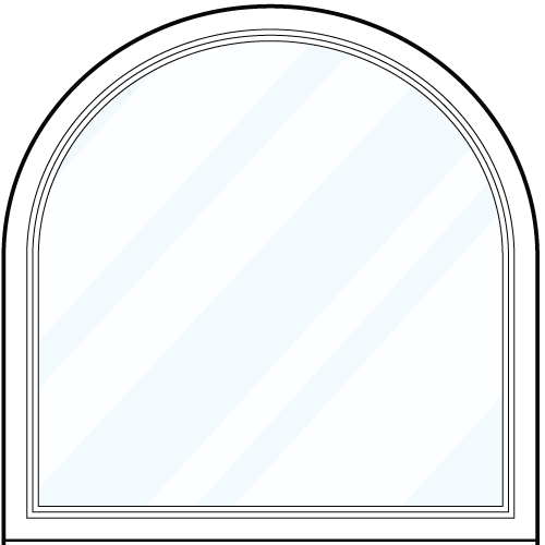Line art of arch windows, full eyebrow shape