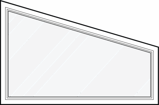 Line art of a ProVia® trapezoid shaped window