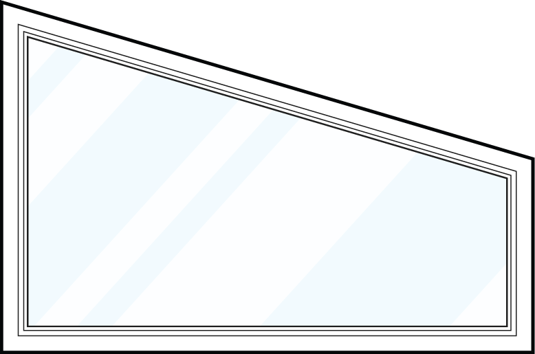 Line art of a ProVia® trapezoid shaped window