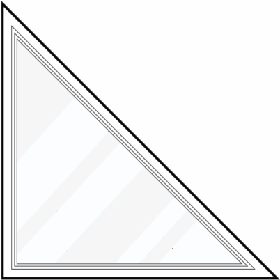 Line art of architectural windows, triangle shape