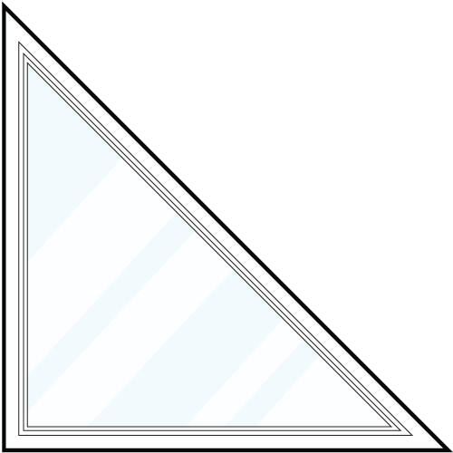 Line art of architectural windows, triangle shape
