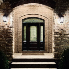 Kevin M.  |  Louisville, KY | Signet® Cherry 449 Entry Door with Sidelites, Transom, and Constance Decorative Glass
