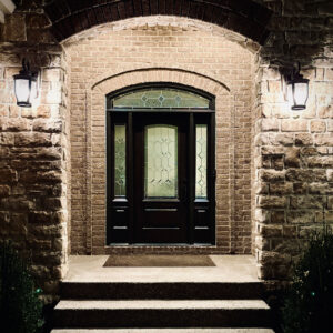 Kevin M.  |  Louisville, KY | Signet® Cherry 449 Entry Door with Sidelites, Transom, and Constance Decorative Glass