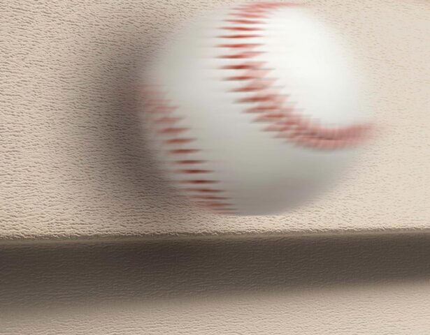 Illustration of a baseball hitting insulated vinyl siding