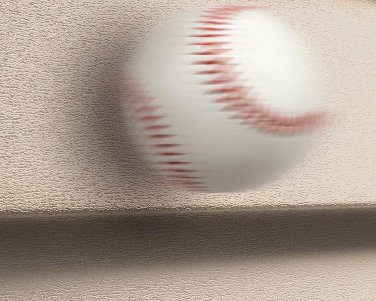 Illustration of a baseball hitting insulated vinyl siding