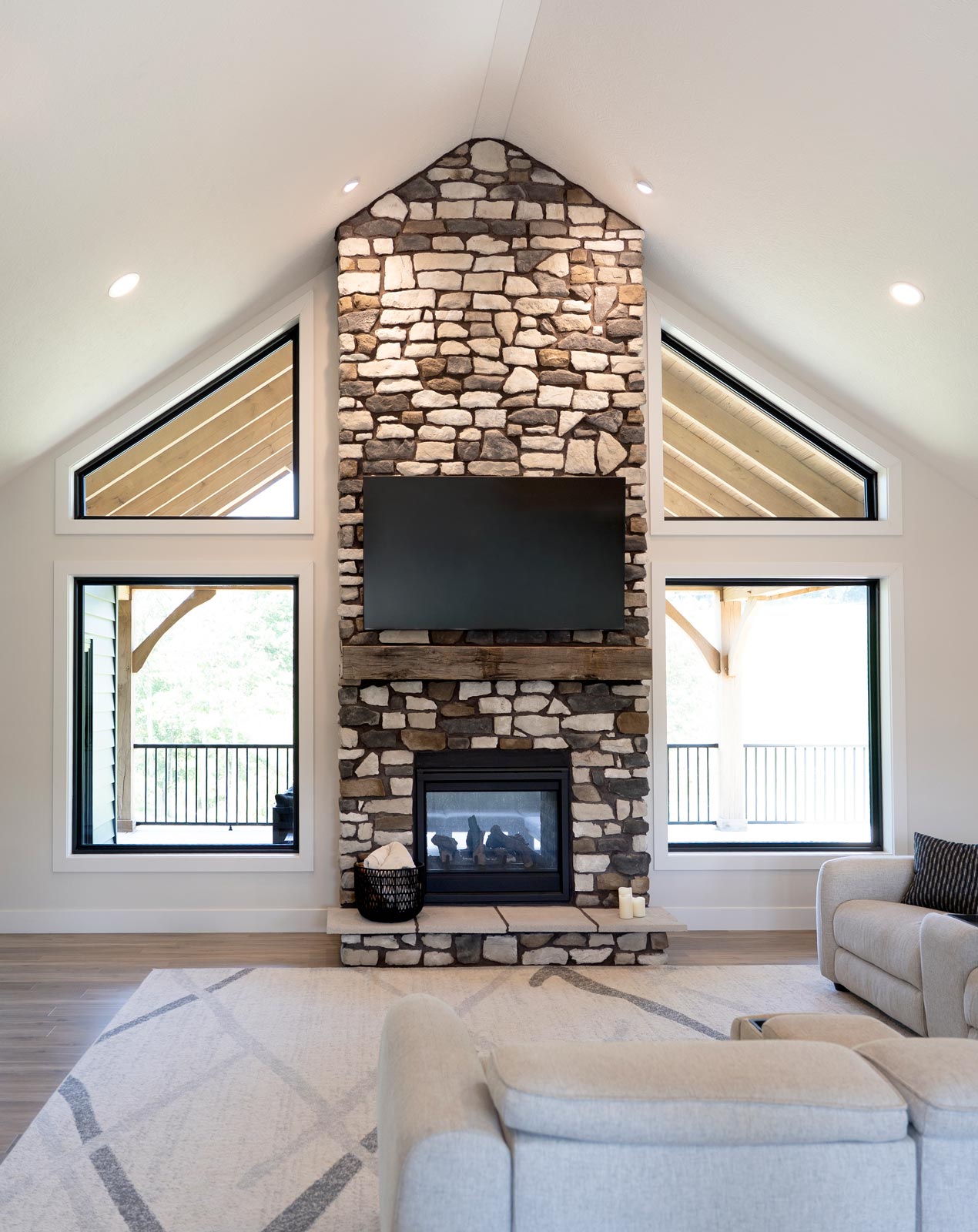 Ridge Cut™ Denali Manufactured Stone Fireplace