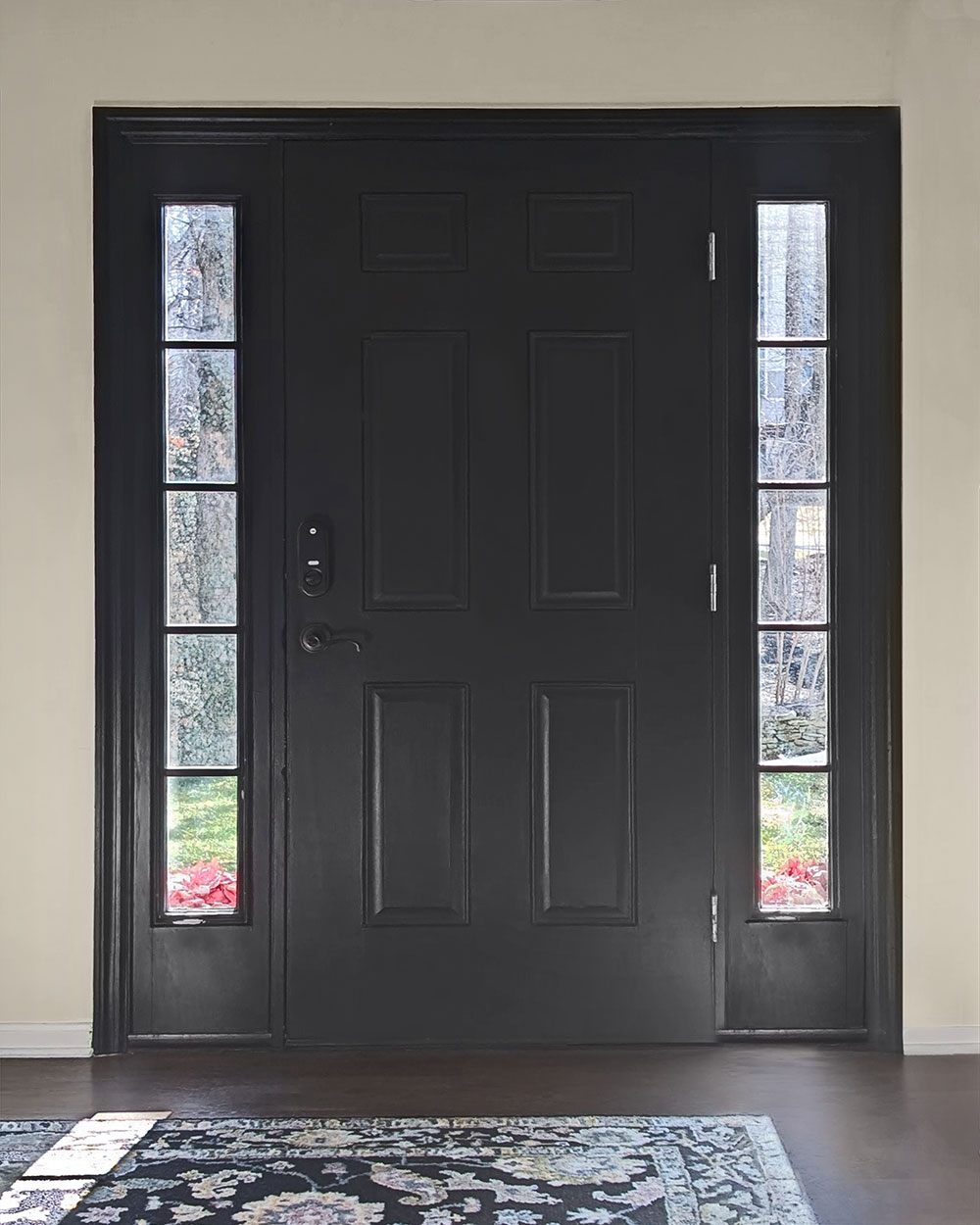 Bob M. Legacy™ Smooth 440-2P Entry Door and Sidelites Interior/Exterior Feature Before