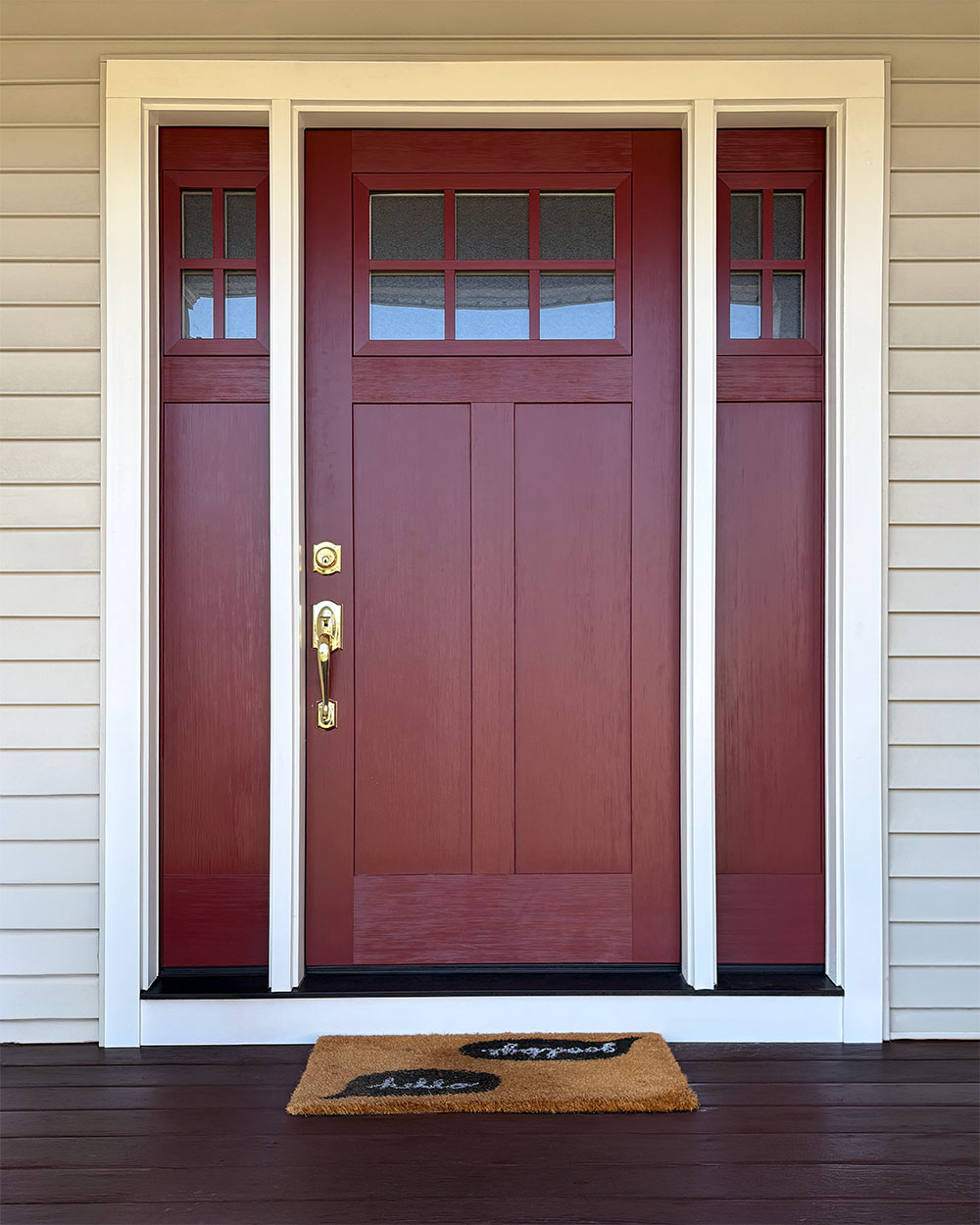 Dan P. Signet® Fir 420 Entry Door and 120 Sidelites in Mountain Berry After