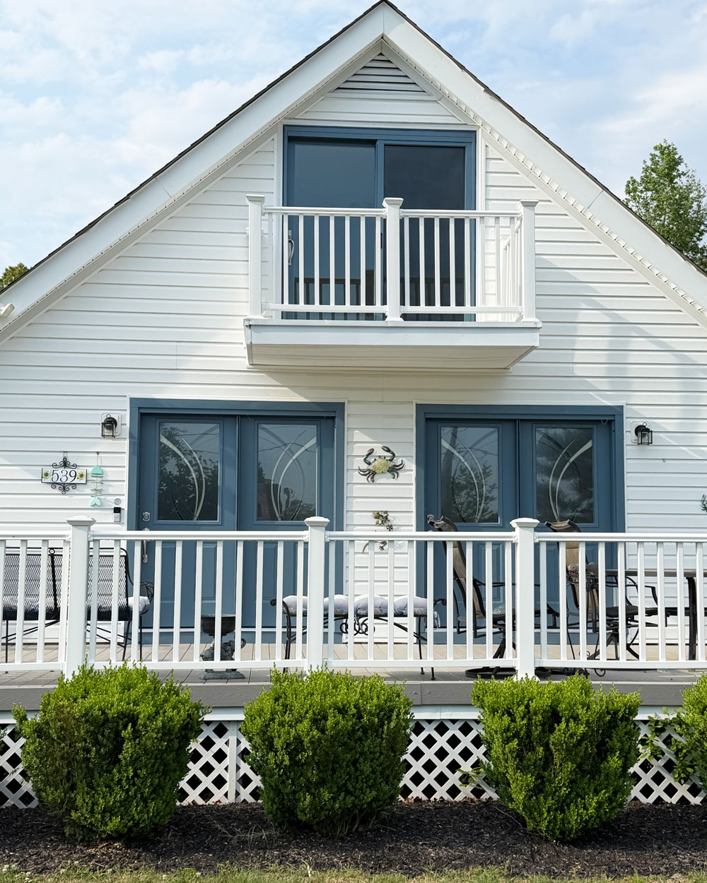 Paige L. Hinged and Sliding Patio Doors in Geneva Blue After