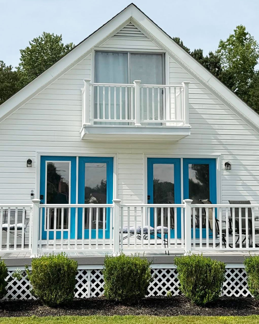 Paige L. Hinged and Sliding Patio Doors in Geneva Blue Before