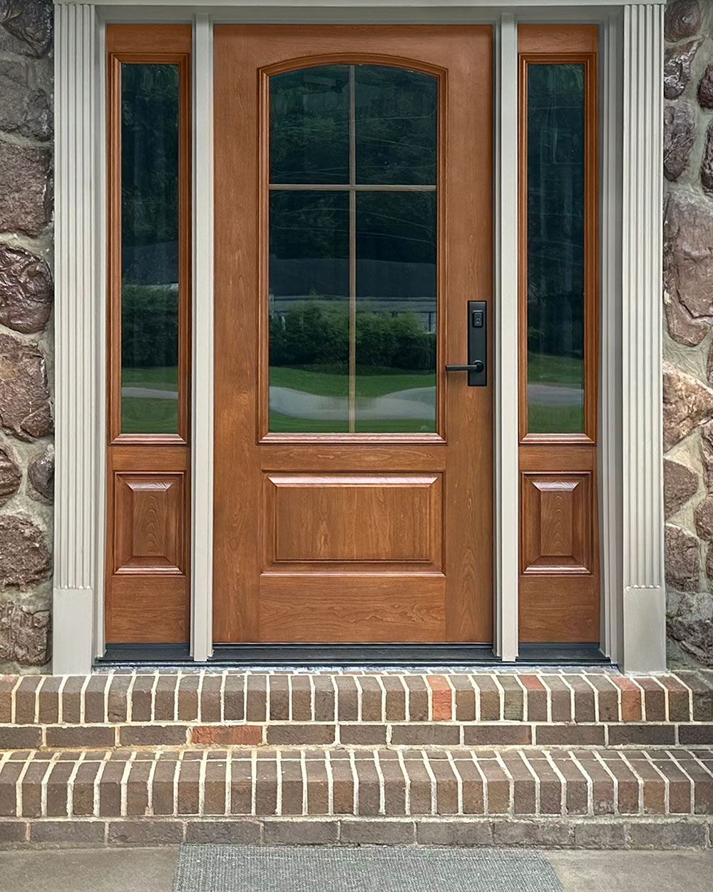 Rick H. Signet® Cherry 449-1P Entry Door and 140 Sidelites in American Cherry After