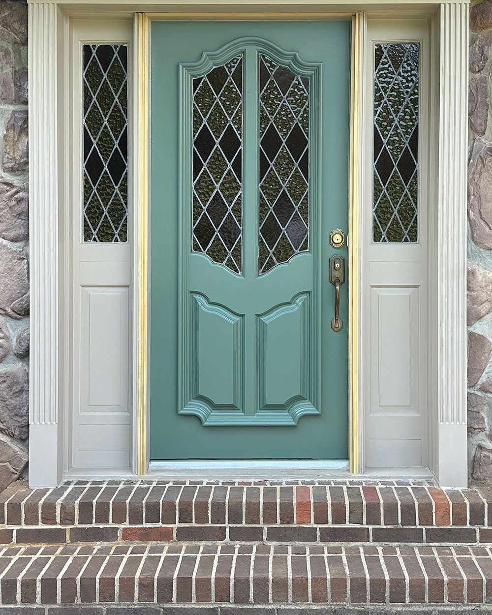 Rick H. Signet® Cherry 449-1P Entry Door and 140 Sidelites in American Cherry Before