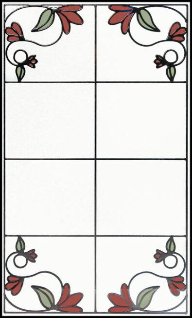 Isolated image of the ProVia® Art Glass style named Blossoms, which can be featured in ProVia doors and windows to create a unique stained glass look