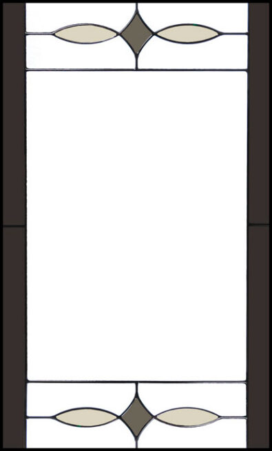 Isolated image of the ProVia® Art Glass style named Carlisle, which can be used in ProVia doors and windows to create a unique stained glass look