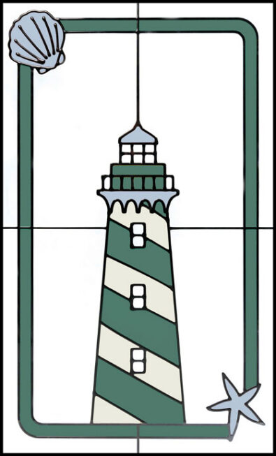 Isolated image of the ProVia® Art Glass style named Harbor, which can be used in ProVia doors and windows to create a unique stained glass look