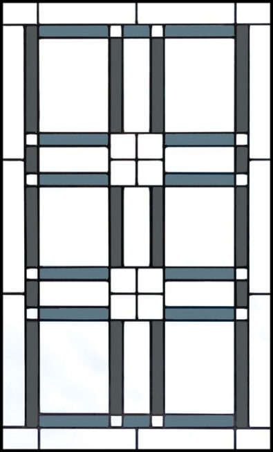 Isolated image of the ProVia® Art Glass style named Laurence, which can be used in ProVia doors and windows for a unique stained glass look