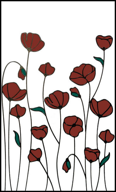 Isolated image of the ProVia® Art Glass style named Poppy, which can be used in ProVia doors and windows